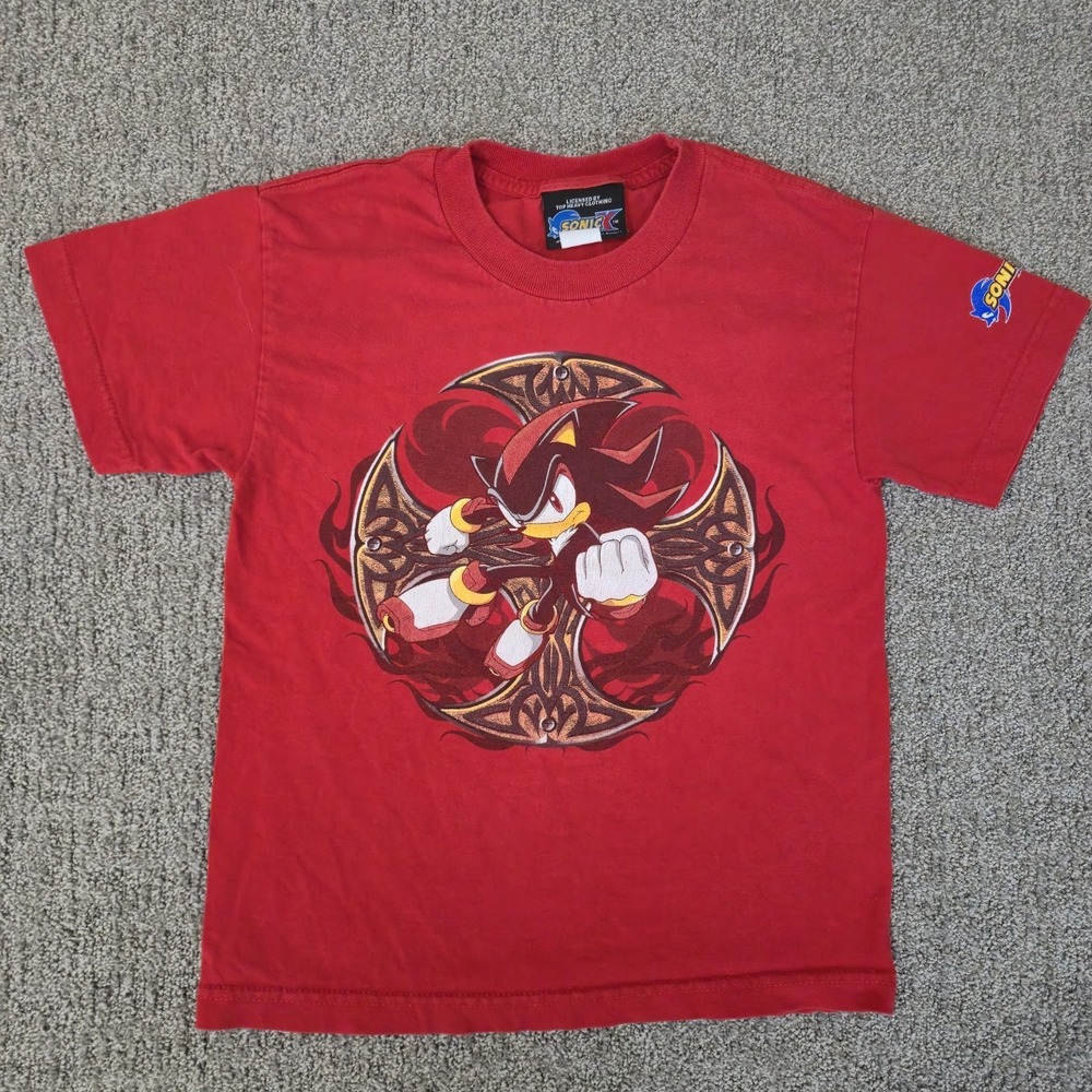 RARE Vintage Sonic X The Hedgehog Shadow T Shirt Youth Size Small Cool Gamer